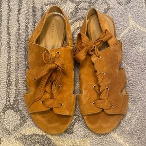 Sezane lace up suede gladiator sandals